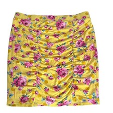 Betsey Johnson Torrid Pinup Girl Skirt Polka Dot Floral Ruched Stretch 1X NEW picture