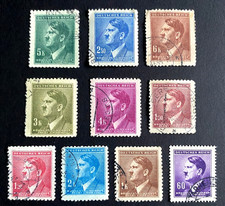 Germany WWII Era Third Reich Nazi 10-Stamp Historical Used Collectible Set picture