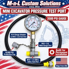 Chinese Mini Excavator Hydraulic Pressure Test Port Kit 3500 PSI Gauge, m14 Din picture