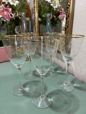 Rare Tall Glassware Goblet Spirit of the Season by St Nicholas Square Set Of 5 picture