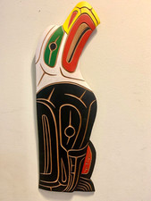 West Coast First Nations Art  Cedar Plaque  Neil Baker  Bald Eagle   #70869 picture