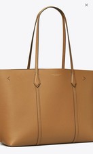 Tory Burch Brown PERRY TOTE Leather Large Zip-Top Tote Dust Bag AUTUMN BROWN picture