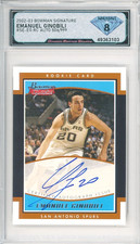 2002-03 Bowman Signature EMANUEL GINOBILI Rc Auto /999 💎 DSG 8 NM/Mint picture