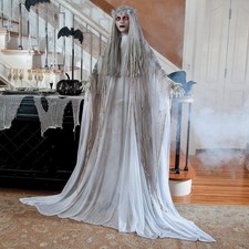 5.7ft Animated Spooky Standing Ghost Girl Halloween Decoration Animated picture