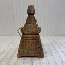 Rare Floral Carved Wooden Canister picture