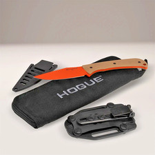 Q LLC - FYDGH - HOGUE - Fixed Blade Knife - Tan G10 + Orange Cerakote USA Made picture