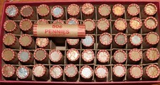 10 MIXED ROLLS LINCOLN WHEAT CENT 1909-1958 US COINS COPPER PENNY ROLLS picture