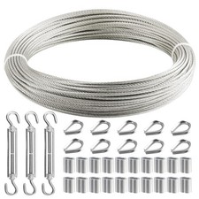 1/8 Inch Wire Rope, 120FT Stainless Steel Cable, 7x7 Strands Steel Wire Kit with picture
