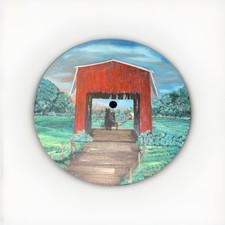 Debby DeWnowski Original HandPainted Folk Art Red Covered Bridge 20