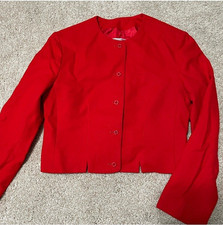 Pendleton Women’s Petite PXS Red Lined Button Front Short Jacket Long Sleeve picture