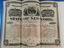 Antique 1897 State of New York 15 Year Canal Improvement Bond picture