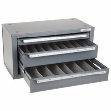 HUOT #13075 METRIC SIZES 1MM-13MM X .5MM DRILL DISPENSER ORGANIZER CABINET picture