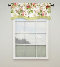 Waverly EMMA'S GARDEN Valance BLOSSOM Cottagecore Pink Rose Floral 52x18 picture