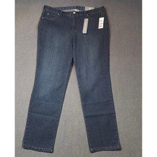 JM Collection Slim Leg Jeans Womens 18 Blue Belmont Wash Comfort Waistband picture