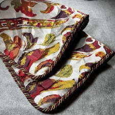 Sherry Kline Luxury Queen Pillow Shams Multicolor Braided Trim P.C.H.F picture