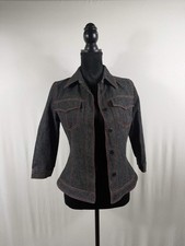 Dolce & Gabbana Vintage Wool-Blend Denim Jacket – Grey, Leopard Lining picture