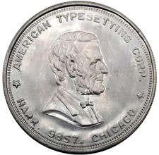 (1923) Chicago IL Abraham  Lincoln American Typesetting Co Merchant Token picture