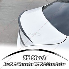 For MERCEDES C Class W205 2015-2021 Rear Trunk Lip Wing Spoiler Black Style picture