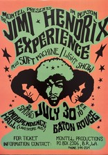 1970's Classic Rock Baton Rouge 1968 Concert Poster Psychedelic Vintage 24x36 picture