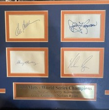 NEW YORK METS SIGNED 1969 WORLD SERIES PITCHERS NOLAN RYAN TOM SEAVER PLUS TWO picture