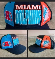 Vintage 90's Drew Pearson Miami Dolphins Snapback Hat NFL Color Block Marino Era picture