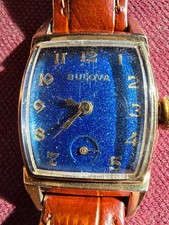 Stunning 1950 Vintage BULOVA Walton men's watch, iridescent blue dial, serviced picture