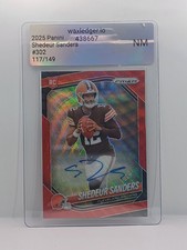 Shedeur Sanders (RC) 2025 Panini Prizm Auto Red Wave #302 117/149 picture