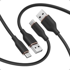 Anker USB-A to USB-C 15W 6 ft Black USB-IF Certified Cable - Silicone (2-Pack) picture
