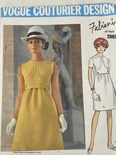 UNCUT Vtg Vogue Couture Design FABIANI Of Italy Pattern One Piece Dress Sz 14 picture