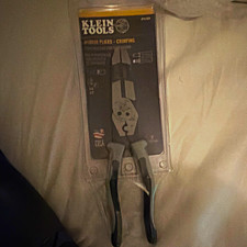 Klein Tools Hybrid Crimping Pliers 9 in Steel Gray/Black Hand Tool picture