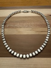 Handmade Vintage MCM Sterling Silver Modernist Cube Necklace 45+ grams 16.5in picture
