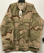 3 Color Desert BDU Combat Coat USGI 50/50 NYCO Ripstop Stained X Large Long picture