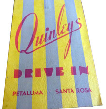 VINTAGE DRIVE IN MENU QUINLEYS PETALUMA SANTA ROSA CALIFORNIA 1940's picture