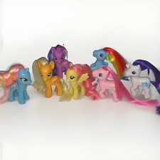 Vintage My Little Pony Lot of 7 G4 Dewdrop Dazzle Rare Umbrella & Retro Rainbow picture