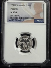 2022P Australia Phoenix 1/4oz Platinum Pt $25 NGC MS70 picture