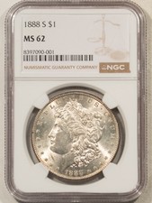 1888-S $1 MORGAN DOLLAR - NGC MS-62 picture
