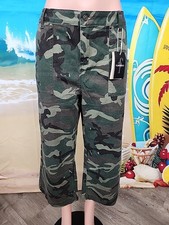 Nwt Flamingals Womens Green  Camouflage Jeans Size MEDIUM  #266365 picture