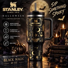 LIMITED EDITION STANLEY 40 OZ HALLOWEEN BLACK MAGIC QUENCHER FLOWSTATE TUMBLER picture