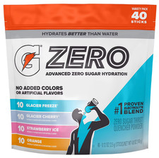 Gatorade G Zero Powder Variety Pack 40 Sticks New Sealed Zero Sugar Electrolyte picture