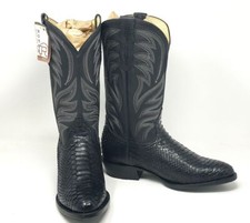 ROPER MEN'S BLACK PYTHON COWBOY WESTERN BOOTS picture
