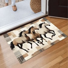 Running Horses Pattern Floor Mat Rug Non-Slip Quick Dry Doormat Home Decor picture