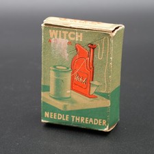 Vintage Witch Automatic Needle Threader Red Plastic with Original Box 1940s-50s picture