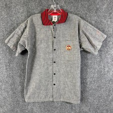 Vintage Disney Wear Mickey Mouse Club Shirt Mens M Gray Button Up Made USA picture