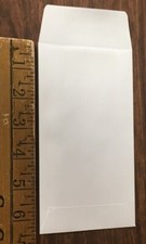 100 #7 COIN ENVELOPES 6.5 x 3.5 White Latex Self Seal, coins, currency, parts picture