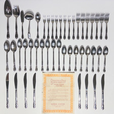 VTG Superior Stainless USA Chapel Hill Flatware Set 46 Pcs Original Certificate picture