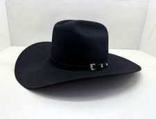 Rodeo King Cavender's Black Western Cowboy Hat Felt Beaver Quality 7 3/4 picture