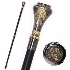 Hejiu 36.61 inch Black & Gold Walking Cane Decorative Stick picture