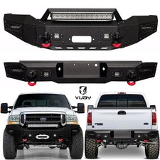 Vijay For 1999-2004 Ford F250 F350 Super Duty Steel Front/Rear Bumper w/Lights picture