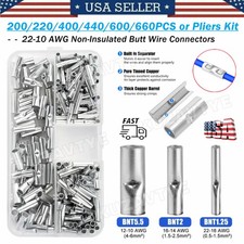 200/660PCS Non Insulated Butt Connectors Uninsulated Splice Crimp Wire Terminals picture