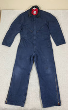 Walls Zero Zone Insulated Coveralls Men's Size Large Short Navy Blue Distressed picture